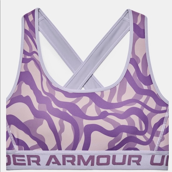NWT Under Armour Women's Armour® Mid Crossback Mid Printed Sports Bra - Picture 5 of 6